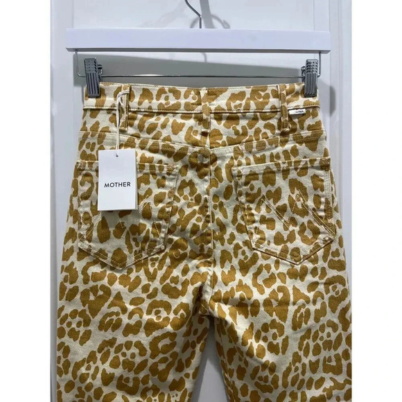 NWT Mother The Hustler Ankle Fray Prowl Animal Print High Rise Denim Jeans Sz 27 - Picture 6 of 9